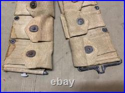 Original Wwii Us Army M1 Garand Rifle 10 Pocket Ammo Belt-od#3