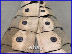 Original Wwii Us Army M1 Garand Rifle 10 Pocket Ammo Belt-od#3