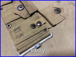 Original Wwii Us Army M1 Garand Rifle 10 Pocket Ammo Belt-od#3