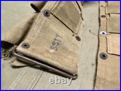 Original Wwii Us Army M1 Garand Rifle 10 Pocket Ammo Belt-od#3