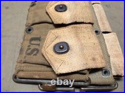 Original Wwii Us Army M1 Garand Rifle 10 Pocket Ammo Belt-od#3