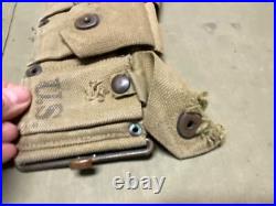 Original Wwii Us Army M1 Garand Rifle 10 Pocket Ammo Belt-od#3