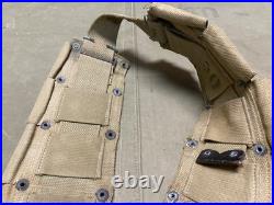 Original Wwii Us Army M1 Garand Rifle 10 Pocket Ammo Belt-od#3