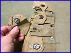 Original Wwii Us Army M1 Garand Rifle 10 Pocket Ammo Belt-od#3