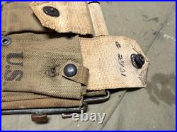 Original Wwii Us Army M1 Garand Rifle 10 Pocket Ammo Belt-od#3
