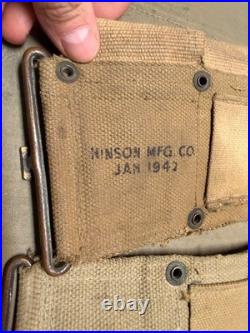 Original Wwii Us Army M1 Garand Rifle 10 Pocket Ammo Belt-od#3