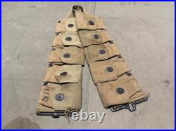 Original Wwii Us Army M1 Garand Rifle 10 Pocket Ammo Belt-od#3, 1942 Hinson Mfg