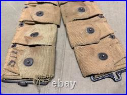Original Wwii Us Army M1 Garand Rifle 10 Pocket Ammo Belt-od#3, 1942 Hinson Mfg