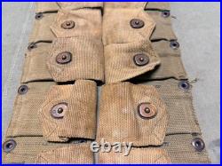 Original Wwii Us Army M1 Garand Rifle 10 Pocket Ammo Belt-od#3, 1942 Hinson Mfg