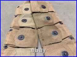 Original Wwii Us Army M1 Garand Rifle 10 Pocket Ammo Belt-od#3, 1942 Hinson Mfg
