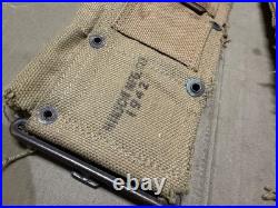 Original Wwii Us Army M1 Garand Rifle 10 Pocket Ammo Belt-od#3, 1942 Hinson Mfg