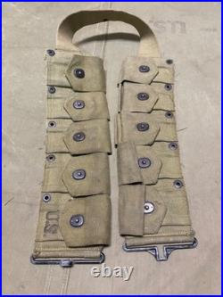 Original Wwii Us Army M1 Garand Rifle 10 Pocket Ammo Belt-od#3, 1943