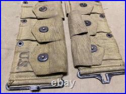 Original Wwii Us Army M1 Garand Rifle 10 Pocket Ammo Belt-od#3, 1943