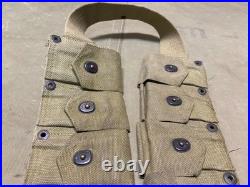 Original Wwii Us Army M1 Garand Rifle 10 Pocket Ammo Belt-od#3, 1943