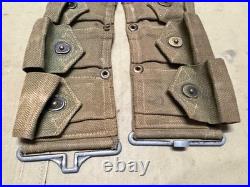 Original Wwii Us Army M1 Garand Rifle 10 Pocket Ammo Belt-transitional