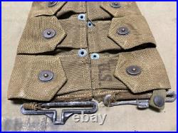 Original Wwii Us Army M1 Garand Rifle 10 Pocket Ammo Belt-transitional