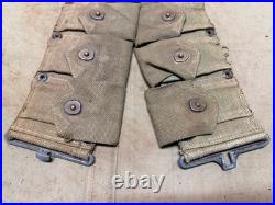Original Wwii Us Army M1 Garand Rifle 10 Pocket Ammo Belt-transitional