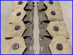 Original Wwii Us Army M1 Garand Rifle 10 Pocket Ammo Belt-transitional
