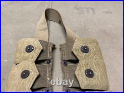 Original Wwii Us Army M1 Garand Rifle 10 Pocket Ammo Belt-transitional