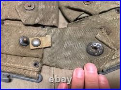 Original Wwii Us Army M1 Garand Rifle 10 Pocket Ammo Belt-transitional