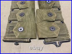 Original Wwii Us Army M1 Garand Rifle 10 Pocket Ammo Belt-transitional, 1943