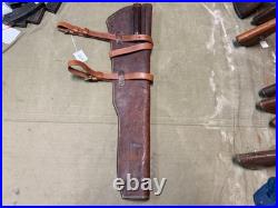 Original Wwii Us Army M1 Garand Rifle Leather Carry Scabbard & Carry Straps-1942