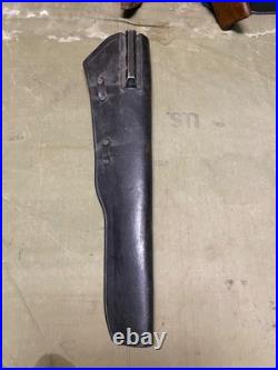 Original Wwii Us Army M1 Garand Rifle Leather Carry Scabbard & Carry Straps-1942