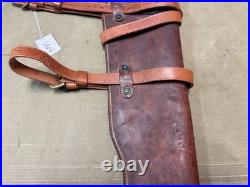 Original Wwii Us Army M1 Garand Rifle Leather Carry Scabbard & Carry Straps-1942
