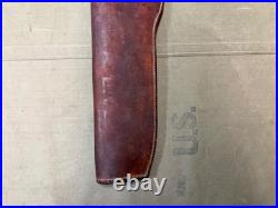 Original Wwii Us Army M1 Garand Rifle Leather Carry Scabbard & Carry Straps-1942