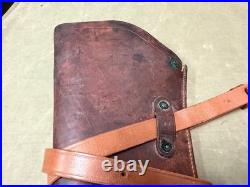 Original Wwii Us Army M1 Garand Rifle Leather Carry Scabbard & Carry Straps-1942