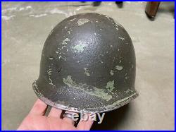 Original Wwii Us Army M1 Helmet Shell, Front Seam