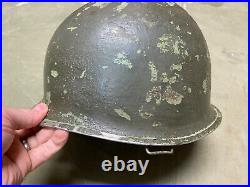 Original Wwii Us Army M1 Helmet Shell, Front Seam