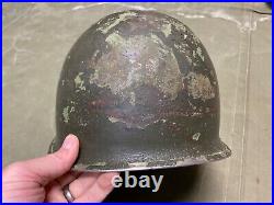 Original Wwii Us Army M1 Helmet Shell, Front Seam