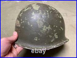 Original Wwii Us Army M1 Helmet Shell, Front Seam