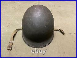 Original Wwii Us Army M1 Helmet Shell, Front Seam, Fixed Bail Original Paint