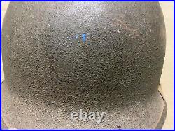 Original Wwii Us Army M1 Helmet Shell, Front Seam, Fixed Bail Original Paint