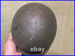 Original Wwii Us Army M1 Helmet Shell, Front Seam, Fixed Bail Original Paint