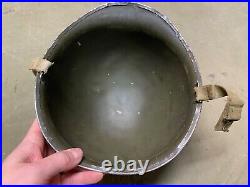 Original Wwii Us Army M1 Helmet Shell, Front Seam, Fixed Bail Original Paint