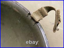 Original Wwii Us Army M1 Helmet Shell, Front Seam, Fixed Bail Original Paint