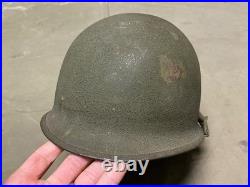 Original Wwii Us Army M1 Helmet Shell, Front Seam, Original Paint