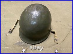 Original Wwii Us Army M1 Helmet Shell, Front Seam, Original Paint