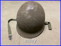 Original Wwii Us Army M1 Helmet Shell, Front Seam, Original Paint