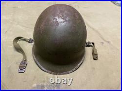Original Wwii Us Army M1 Helmet Shell, Front Seam, Original Paint