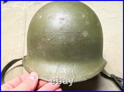 Original Wwii Us Army M1 Helmet Shell, Front Seam, Original Paint