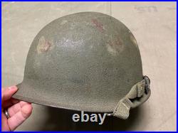 Original Wwii Us Army M1 Helmet Shell, Front Seam, Original Paint