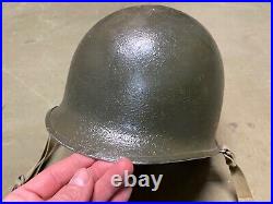 Original Wwii Us Army M1 Helmet Shell, Front Seam, Original Paint