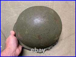 Original Wwii Us Army M1 Helmet Shell, Front Seam, Original Paint