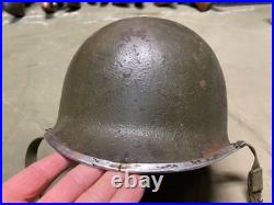 Original Wwii Us Army M1 Helmet Shell, Front Seam, Original Paint