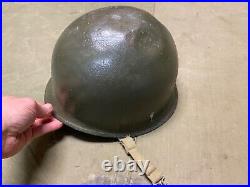 Original Wwii Us Army M1 Helmet Shell, Front Seam, Original Paint