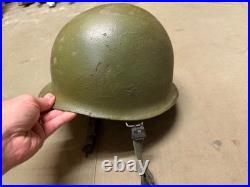 Original Wwii Us Army M1 Helmet Shell, Front Seam, Original Paint